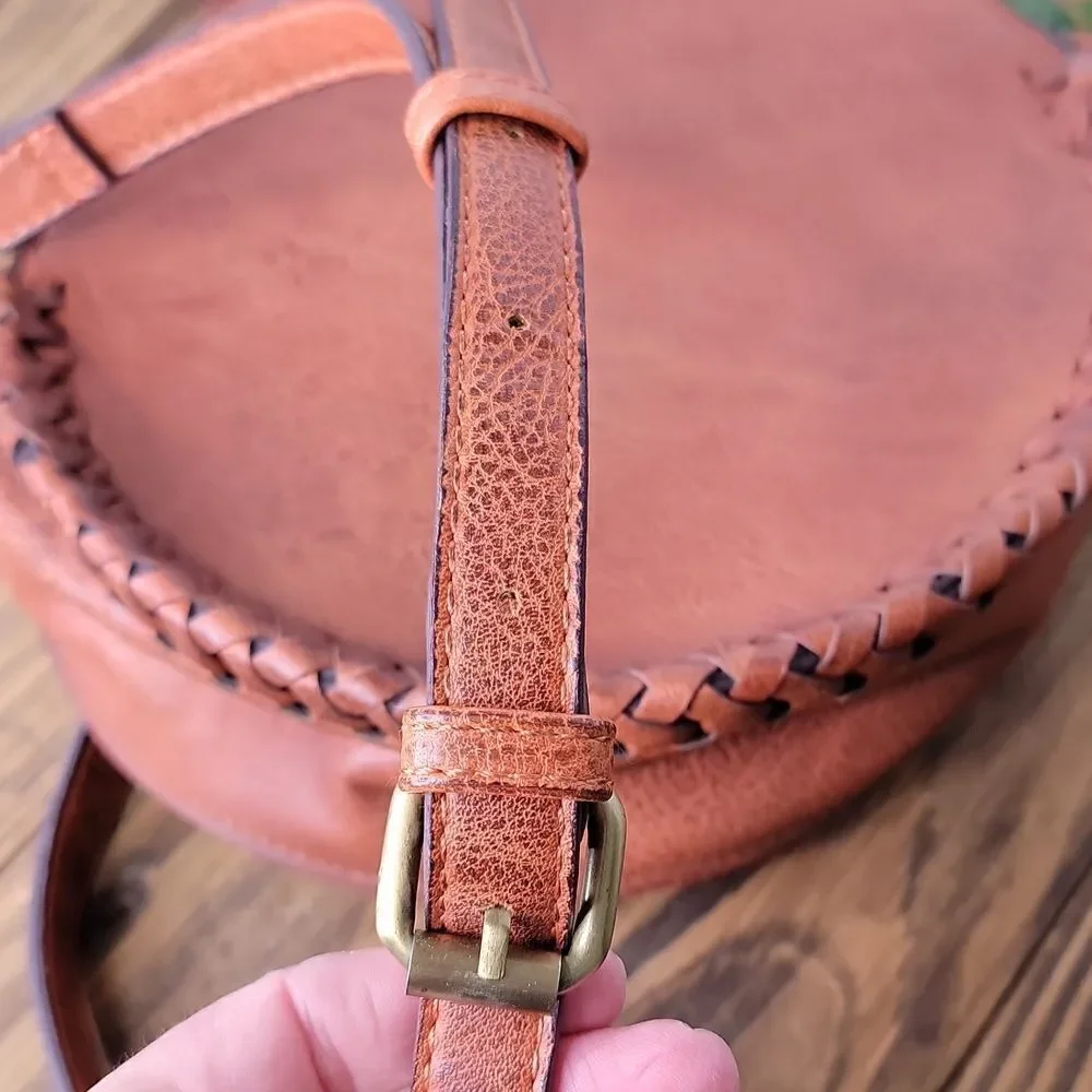 Street Level. Round Faux Leather Handbag. Like New